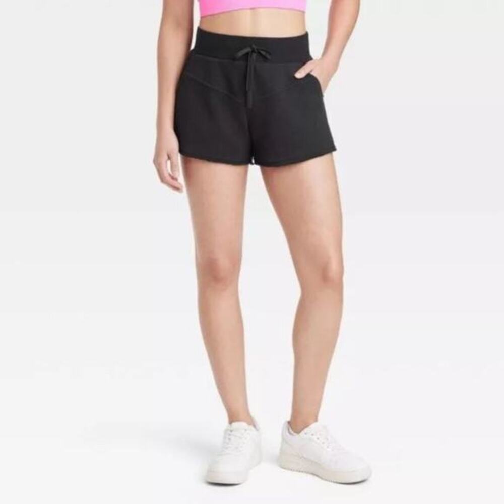 JoyLab Women's Fleece High Rise Shorts 3" Black Size‎ XL